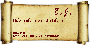 Bánóczi Jolán névjegykártya