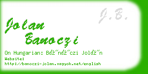 jolan banoczi business card